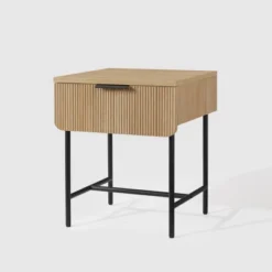 Modern Reeded 1 Drawer Side Table - Saracina Home -Furniture Specialty Store GUEST 78d03fb1 5d5d 49fe b94e 5288da9b8868