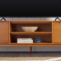 Solid Wood Mid-Century Modern TV Stand For TVs Up To 80" - Saracina Home -Furniture Specialty Store GUEST 7b8f78dc b7ab 4f0a bbb2 79db23e31b3a