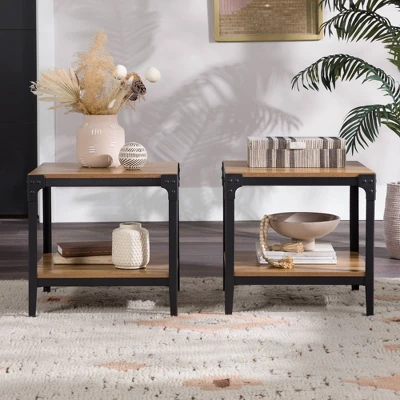 Set Of 2 Benny Urban Industrial Angle Iron Side Tables - Saracina Home 13 Set Of 2 Benny Urban Industrial Angle Iron Side Tables - Saracina Home - Image 11