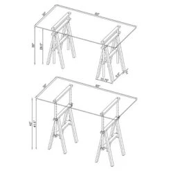 Statham Glass Top Adjustable Sawhorse Standing Desk Chrome - Coaster -Furniture Specialty Store GUEST 83fa6233 ac1f 4164 8445 30e244687000