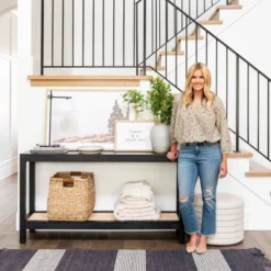 Console Table With Woven Rattan Shelf Black - Threshold™ Designed With Studio McGee 20 Console Table With Woven Rattan Shelf Black - Threshold™ Designed With Studio McGee -Furniture Specialty Store GUEST 8850858f 6d86 4502 8112 f583beb8eb20