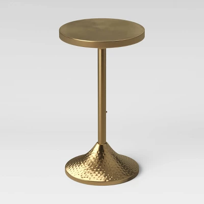 Lasker Patina Brass Drink Table Brass - Threshold™ 4 Lasker Patina Brass Drink Table Brass - Threshold™ - Image 2