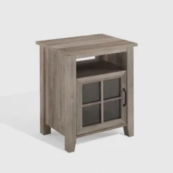 Transitional Classic Windowpane Storage Side Table - Saracina Home -Furniture Specialty Store GUEST 88952578 f4c2 4317 9491 b95e5eff9454