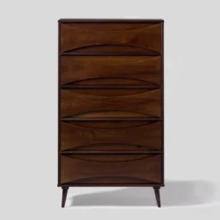 Mid-Century Modern Contoured 5 Drawer Chest Of Drawers - Saracina Home 37 Mid-Century Modern Contoured 5 Drawer Chest Of Drawers - Saracina Home -Furniture Specialty Store GUEST 898c4445 2261 44cc 8ff0 55ae9f093b39