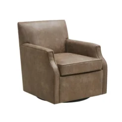 Glaser Faux Leather Swivel Chair Brown - Madison Park -Furniture Specialty Store GUEST 90d4f73c 5e7d 4cff 8d41 53d02a645718