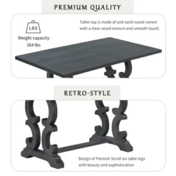 6 PCS Retro Dining Set With Unique-designed Table And Upholstered Chair-ModernLuxe -Furniture Specialty Store GUEST 92a39d7a d42d 44b6 af94 926854eed90a