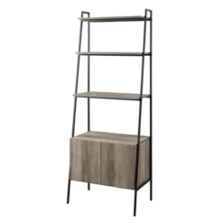 72" Open Shelf And Closed Storage Cabinet Ladder Bookcase - Saracina Home -Furniture Specialty Store GUEST 95647392 bcf6 4609 85d2 67f249b2f3ff