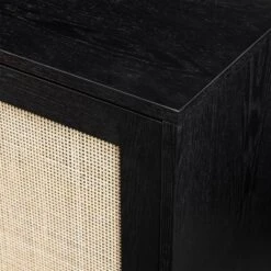 Modern Boho Wood And Rattan Storage Sideboard Black - Saracina Home -Furniture Specialty Store GUEST 9a7ace65 cad1 452f b709 48a321171f34