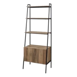 72" Open Shelf And Closed Storage Cabinet Ladder Bookcase - Saracina Home -Furniture Specialty Store GUEST a549211b d335 42ba adc5 7d826ec271f5
