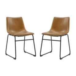 Set Of 2 Laslo Modern Upholstered Faux Leather Dining Chairs - Saracina Home 24 Set Of 2 Laslo Modern Upholstered Faux Leather Dining Chairs - Saracina Home -Furniture Specialty Store GUEST a575f745 32e2 4880 af78 c97be1dbada8