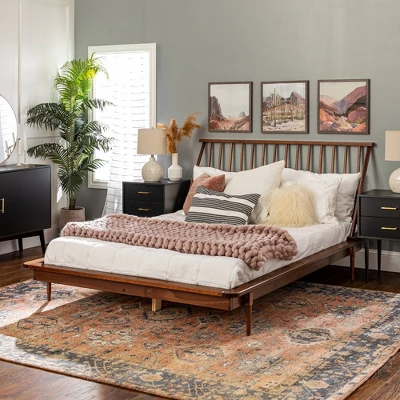 Boho Solid Wood Spindle Platform Bed - Saracina Home 14 Boho Solid Wood Spindle Platform Bed - Saracina Home - Image 12