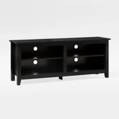 Transitional 4 Cubby Wood Open Storage TV Stand For TVs Up To 65"- Saracina Home -Furniture Specialty Store GUEST a6e3a24c 5f9e 443a b207 9469bc1cee89