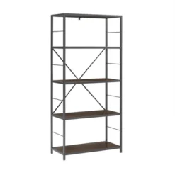 63" 4 Shelf Industrial Transitional Tall Bookshelf - Saracina Home -Furniture Specialty Store GUEST ab82027f f17b 4ed3 b4bd 3cb00f9141d7