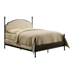 Geraldine Upholstered Headboard Poster Panel Bed Powder Coated Gun Metal - HOMES: Inside + Out -Furniture Specialty Store GUEST abf61064 8b97 4a66 a90a e65612d4e539