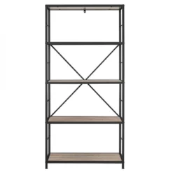 63" 4 Shelf Industrial Transitional Tall Bookshelf - Saracina Home -Furniture Specialty Store GUEST ae28e843 9ead 4866 887b 69c057f32e71