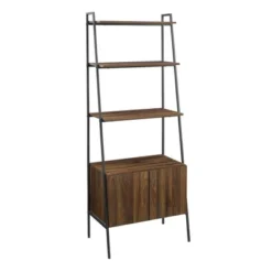 72" Open Shelf And Closed Storage Cabinet Ladder Bookcase - Saracina Home -Furniture Specialty Store GUEST b4c9708c 2fe3 4654 9c06 b27773a6d3bc