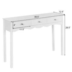 Costway Console Table Hall Table Side Table Desk Accent Table 3 Drawers Entryway White -Furniture Specialty Store GUEST b544da82 60f3 444c b5e9 c9af0d1179f6
