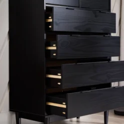 Mid-Century Modern Solid Wood 6 Drawer Vertical Dresser - Saracina Home -Furniture Specialty Store GUEST b5fe320b c3da 49e6 985f 60a942767455