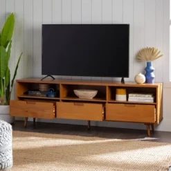 Cara 3 Drawer Mid-Century Modern 3 Drawer TV Stand For TVs Up To 80" - Saracina Home 27 Cara 3 Drawer Mid-Century Modern 3 Drawer TV Stand For TVs Up To 80" - Saracina Home -Furniture Specialty Store GUEST b7160973 1c5a 4aa1 ad9a e32bedffb8a0