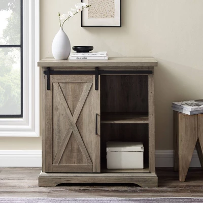 Tertia Industrial Accent Cabinet With Sliding X Barn Door - Saracina Home 8 Tertia Industrial Accent Cabinet With Sliding X Barn Door - Saracina Home - Image 6
