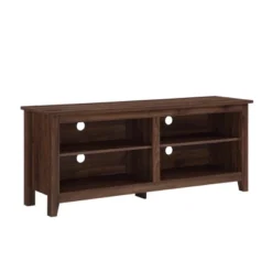 Transitional 4 Cubby Wood Open Storage TV Stand For TVs Up To 65"- Saracina Home -Furniture Specialty Store GUEST b9ce9b3d c9e3 4cd0 ada4 ca03526caed5