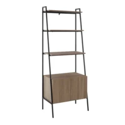 72" Open Shelf And Closed Storage Cabinet Ladder Bookcase - Saracina Home -Furniture Specialty Store GUEST bb53bc77 9ac3 477a ab20 0e515d00902d