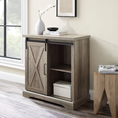 Tertia Industrial Accent Cabinet With Sliding X Barn Door - Saracina Home 3 Tertia Industrial Accent Cabinet With Sliding X Barn Door - Saracina Home