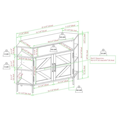 Atticus Modern Farmhouse 2 Door Corner TV Stand For TVs Up To 55" Rustic Oak - Saracina Home 11 Atticus Modern Farmhouse 2 Door Corner TV Stand For TVs Up To 55" Rustic Oak - Saracina Home - Image 9