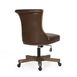 Coulee Contemporary Upholstered Roll Back Swivel Office Chair Dark Brown/Natural - Christopher Knight Home 16 Coulee Contemporary Upholstered Roll Back Swivel Office Chair Dark Brown/Natural - Christopher Knight Home -Furniture Specialty Store GUEST c03648fb 16a5 4f47 8051 bb120f237be5