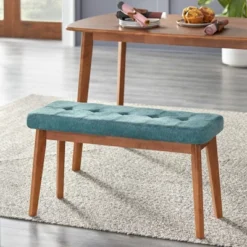 4pc Nettie Mid-Century Modern Dining Set With Bench Walnut/Teal - Buylateral 12 4pc Nettie Mid-Century Modern Dining Set With Bench Walnut/Teal - Buylateral -Furniture Specialty Store GUEST c34ef500 4aff 44c6 9911 7f3bc6da7e64