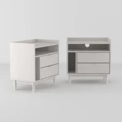 2pk Mid-Century Modern Solid Wood 2 Drawer Storage Nightstands - Saracina Home 27 2pk Mid-Century Modern Solid Wood 2 Drawer Storage Nightstands - Saracina Home -Furniture Specialty Store GUEST c880a12d 845d 41f3 8c73 9ddb9ed4b555