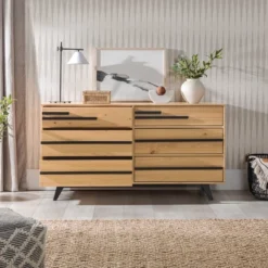 Modern 6 Drawer Double Dresser With Long Handles - Saracina Home -Furniture Specialty Store GUEST c8aba4a4 1ca8 4c94 baf3 2404a0c20fb2