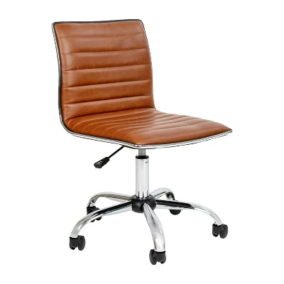 Emma And Oliver Low Back Designer Armless Ribbed Swivel Task Office Chair 21 Emma And Oliver Low Back Designer Armless Ribbed Swivel Task Office Chair - Image 19