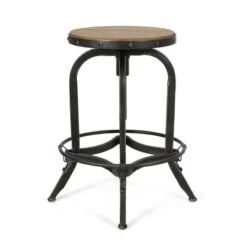 2pc Farmdale Industrial Firwood Adjustable Height Swivel Counter Height Barstools Antique Natural/Pewter - Christopher Knight Home -Furniture Specialty Store GUEST cc6898ca 0bf1 498a 9b18 74f4d0ebc51f