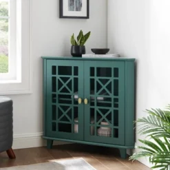 2 Door Corner Accent Cabinet With Fretwork Doors - Saracina Home 24 2 Door Corner Accent Cabinet With Fretwork Doors - Saracina Home -Furniture Specialty Store GUEST cfceebbb fbd4 44ae b375 5b6a98a22a32