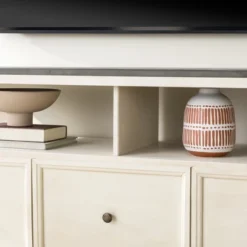 Farmhouse 3 Drawer Wood TV Stand For TVs Up To 65" - Saracina Home -Furniture Specialty Store GUEST d2a8912d 02cb 44ea b702 70dc6cc40fcc