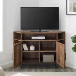 Atticus Modern Farmhouse 2 Door Corner TV Stand For TVs Up To 55" Rustic Oak - Saracina Home 18 Atticus Modern Farmhouse 2 Door Corner TV Stand For TVs Up To 55" Rustic Oak - Saracina Home -Furniture Specialty Store GUEST ddaa755e d260 41e3 9b45 b1bba75878ea