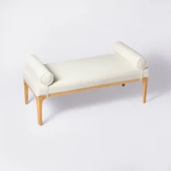 Randolph Bench With Bolster Pillows Linen - Threshold™ Designed With Studio McGee -Furniture Specialty Store GUEST df9c0bbe 939e 489c adae 0e3b5fe3d6f7
