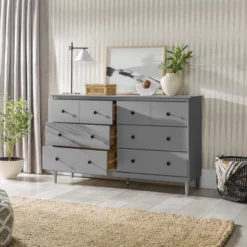 Stiva Classic Mid-Century Modern Horizontal 6 Drawer Dresser - Saracina Home -Furniture Specialty Store GUEST e847531c 2c4a 4097 aef2 3432f53dd370