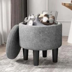 Costway Modern Accent Chair With Ottoman Armchair Barrel Sofa Chair With Footrest Grey -Furniture Specialty Store GUEST eb1fb0c7 75fa 4140 af2a e80c8f4cbdc0