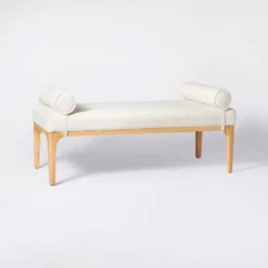 Randolph Bench With Bolster Pillows Linen - Threshold™ Designed With Studio McGee -Furniture Specialty Store GUEST ebdd4b7b 6e57 423c 908a 14e05a7f5b15