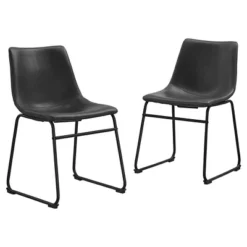Set Of 2 Laslo Modern Upholstered Faux Leather Dining Chairs - Saracina Home 22 Set Of 2 Laslo Modern Upholstered Faux Leather Dining Chairs - Saracina Home -Furniture Specialty Store GUEST f09ca4a2 22b8 4c1e 90a5 214c5268ba1a