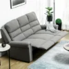HOMCOM Recliner Sofa Couch With Easy Pull Handles And Adjustable Footrest, 3 Seater Sofa Modern Couch, Gray -Furniture Specialty Store GUEST f46da0ef 33d1 4257 9d82 621811f937e2