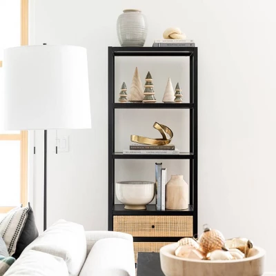 Console Table With Woven Rattan Shelf Black - Threshold™ Designed With Studio McGee 12 Console Table With Woven Rattan Shelf Black - Threshold™ Designed With Studio McGee - Image 10