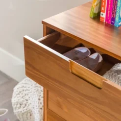 Mid-Century Modern Groove Wood 6 Drawer Dresser - Saracina Home -Furniture Specialty Store GUEST fcb730ab 9952 4f83 9614 24322242cf6c