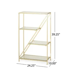 Kokesh Modern Glam Tempered Glass 3 Shelf Asymmetrical Bookcase Gold - Christopher Knight Home 17 Kokesh Modern Glam Tempered Glass 3 Shelf Asymmetrical Bookcase Gold - Christopher Knight Home -Furniture Specialty Store GUEST fe44afab b226 4b6b 83bf d92ad3ad8955